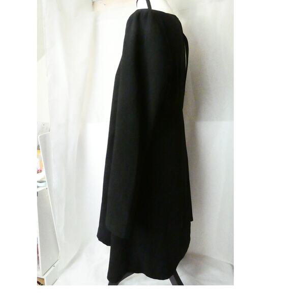 Zara Woman Large Black Dress Open Slit Back Flowy Long Sleeves Midi - Picture 3 of 6